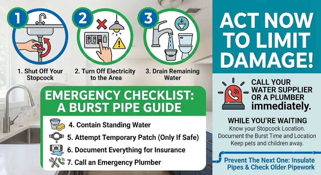 How to Handle a Burst Pipe While Waiting for a Plumber