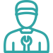 Engineer with wrench icon for qualified Gas Safe engineer in Luton